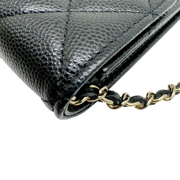 CHANEL Matelasse Mini Chain Wallet Black Caviar Skin 2022 - Picture 8 of 12